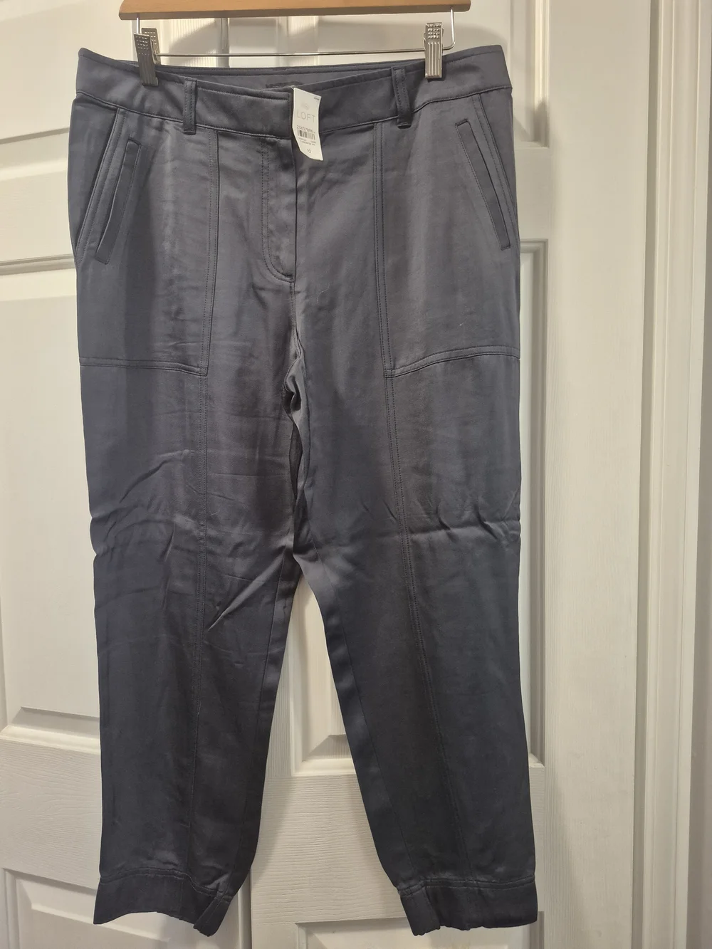 Loft NWT Women's Dark Gray Satin Jogger Pants